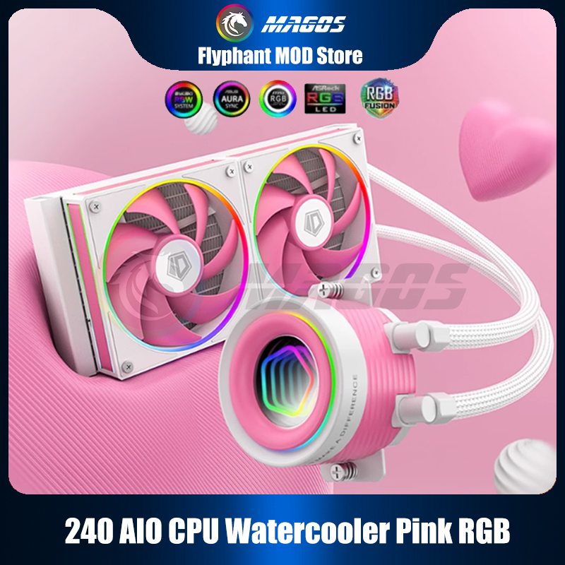 Pc Water Cooling - 240 AIO CPU Watercooler Pink RGB