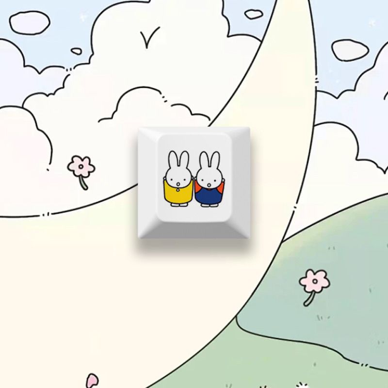 New Miffy rabbit cartoon cute  - Custom Keycaps ulasan dan harga