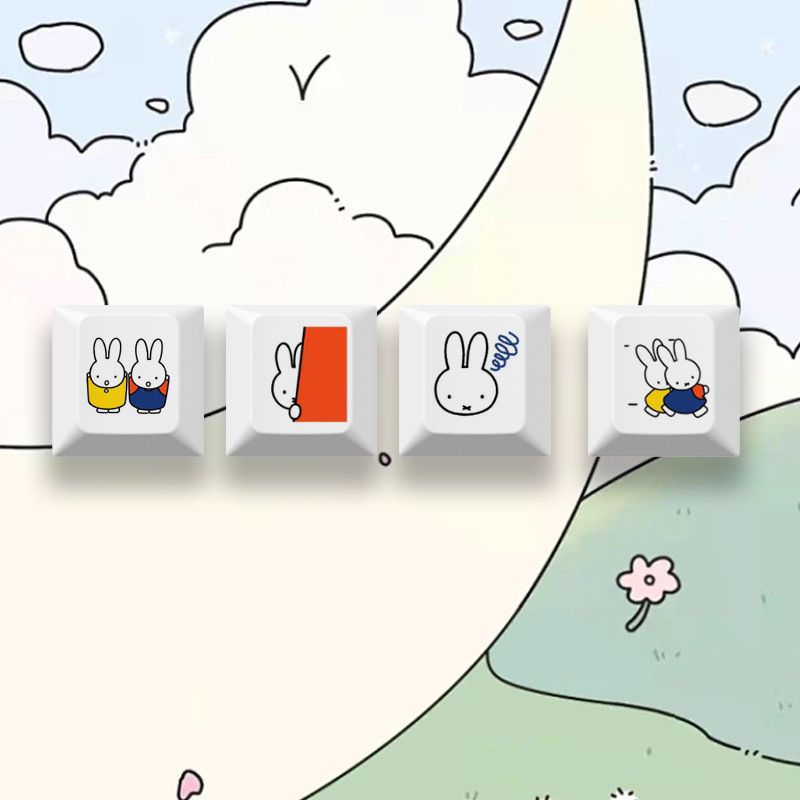 New Miffy rabbit cartoon cute  - Custom Keycaps ulasan dan harga