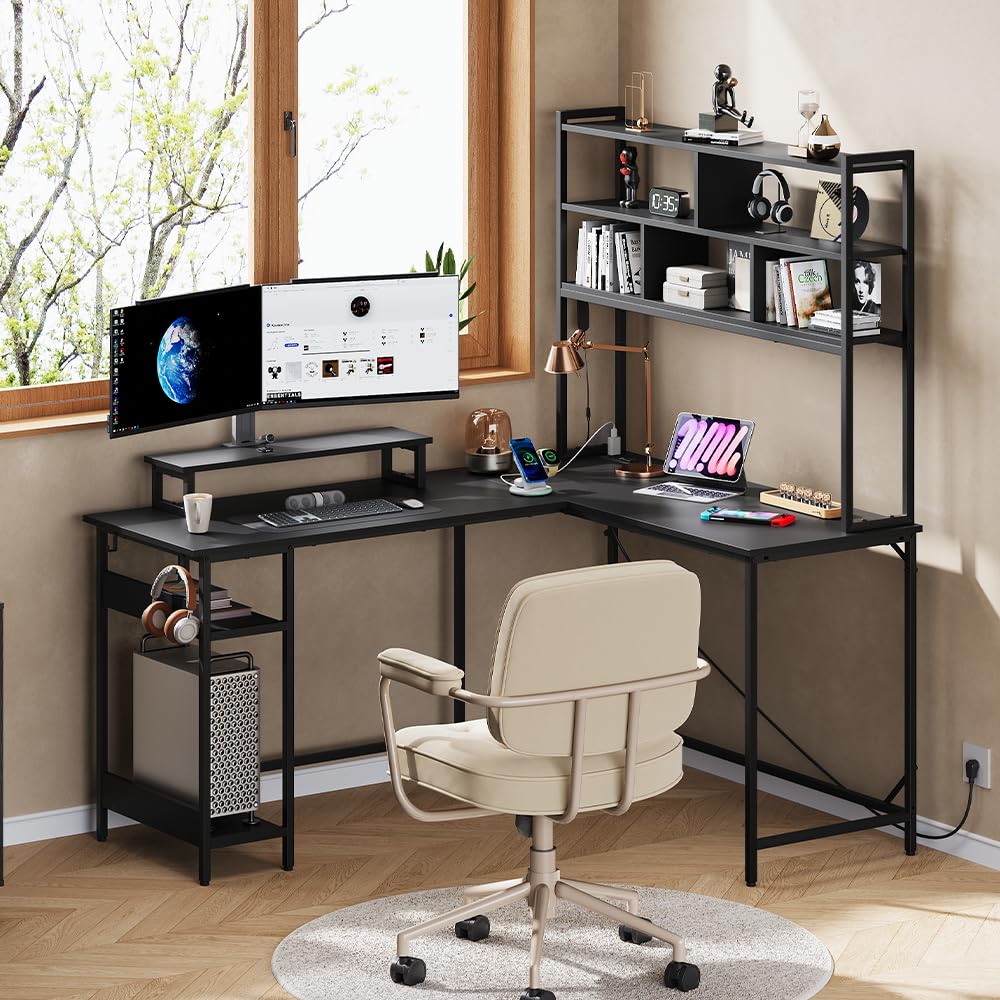 L Shaped Gaming Desk with Hutc - Pc Zotac Gaming ulasan dan harga