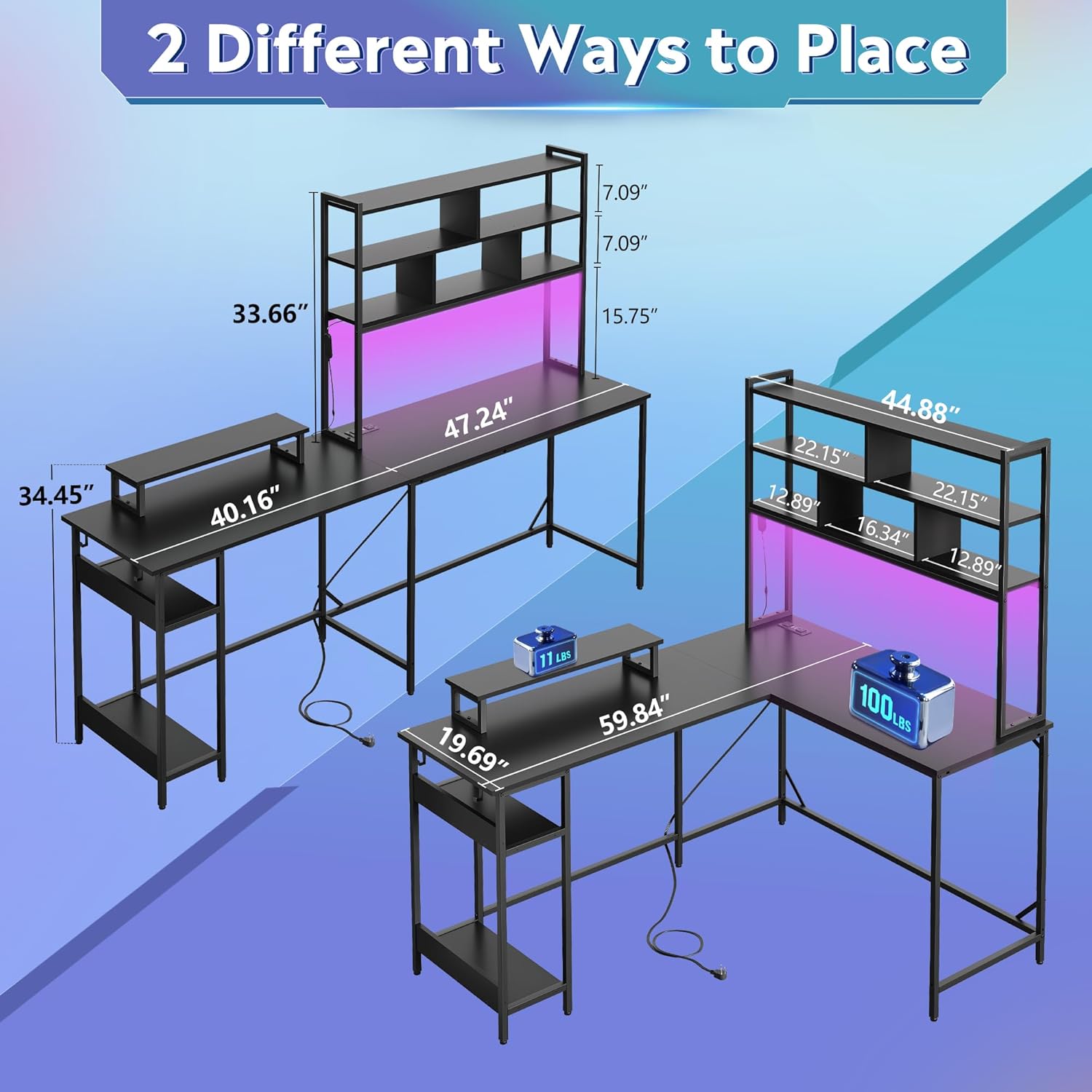 L Shaped Gaming Desk with Hutc - Pc Zotac Gaming ulasan dan harga