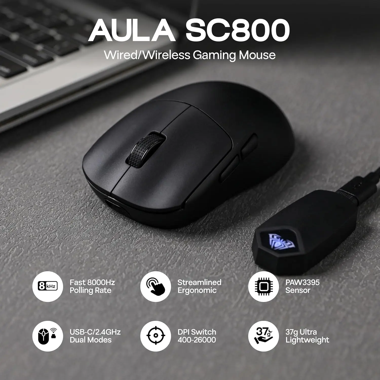 AULA SC800 Gaming Mouse USB-C  - Pc Gaming Gigabyte ulasan dan harga