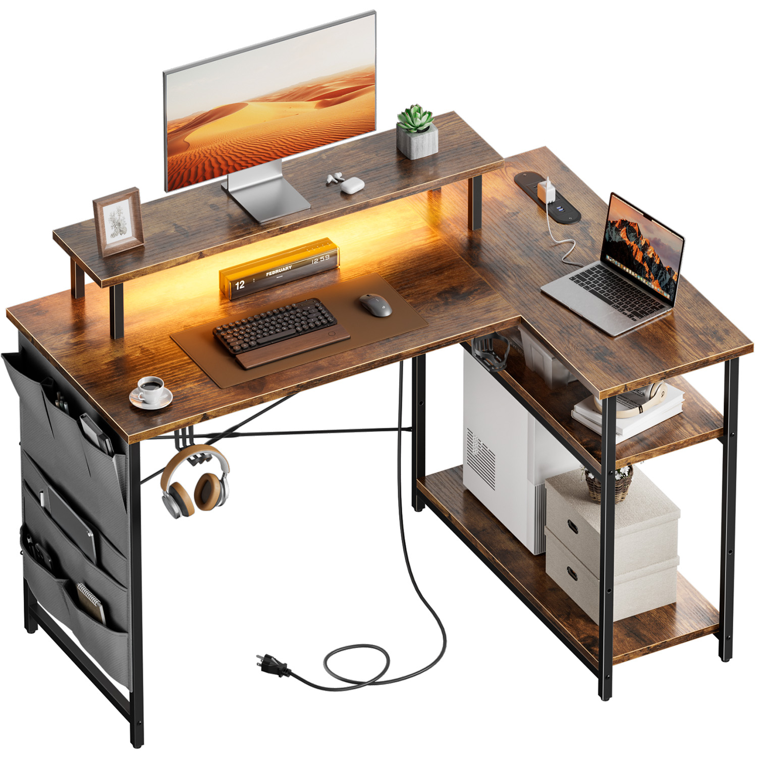 L-Shaped Computer Desk, Featur - Pc Zotac Gaming ulasan dan harga