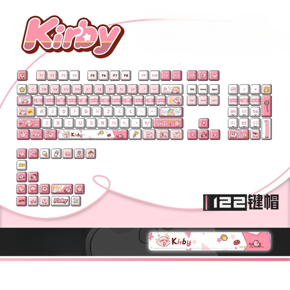 Cute Kirby Anime Keycaps, Dye- - Custom Keycaps ulasan dan harga