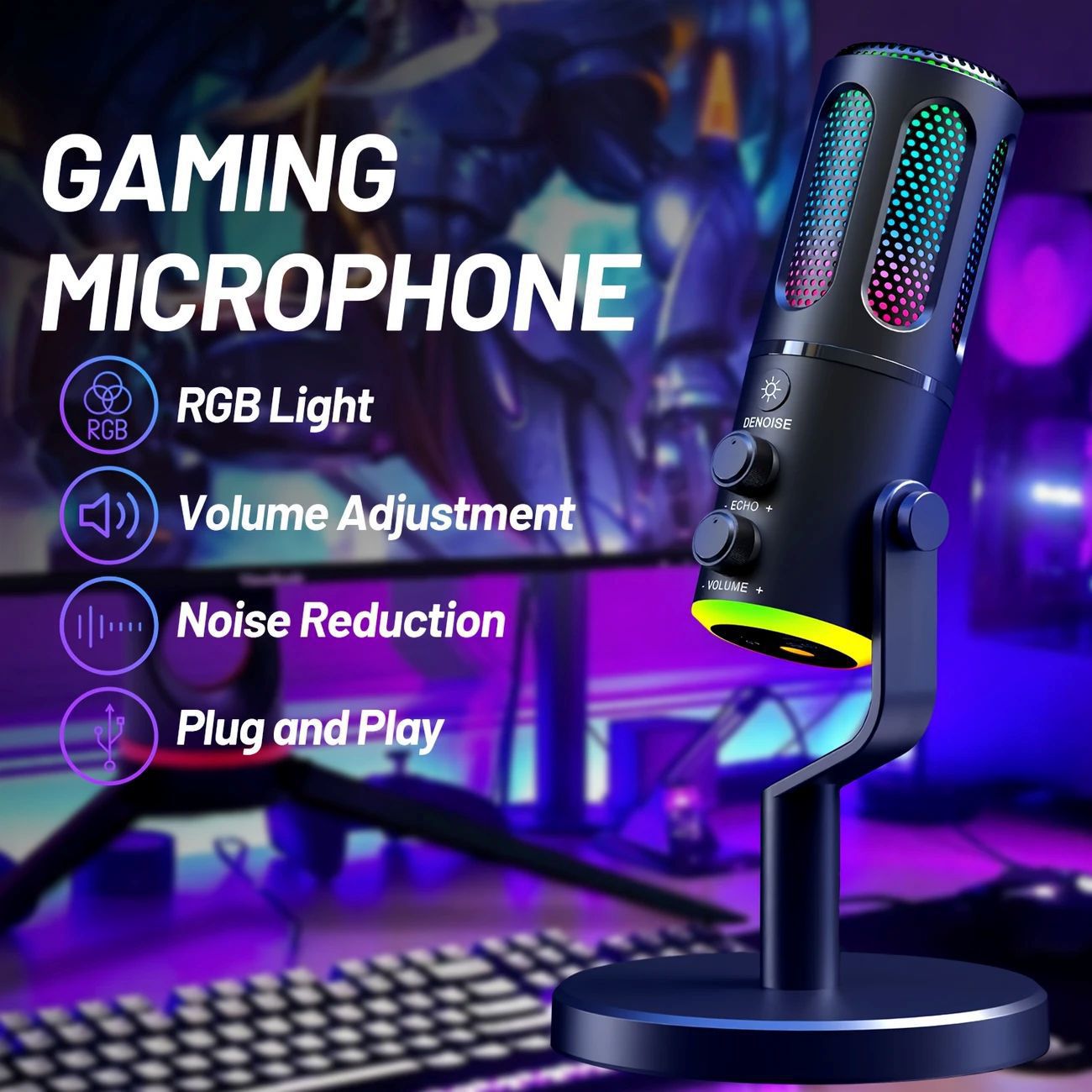 USB Gaming Microphone SU8 for  - Pc Gaming Live Streaming ulasan dan harga
