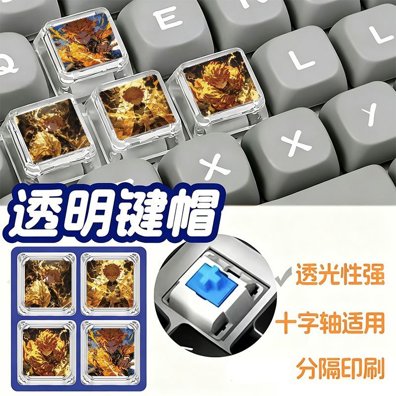 Demon Slayer Zenitsu keycap, c - Custom Keycaps ulasan dan harga