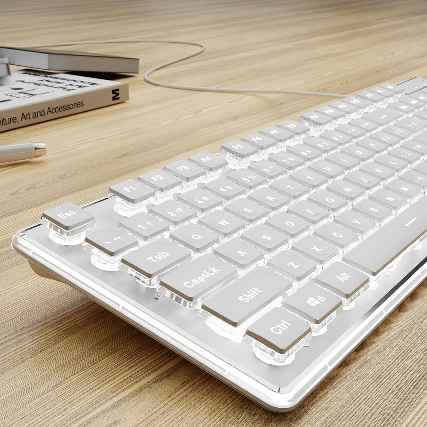 Wired USB Keyboard with White  - Pc Gaming Fullset ulasan dan harga