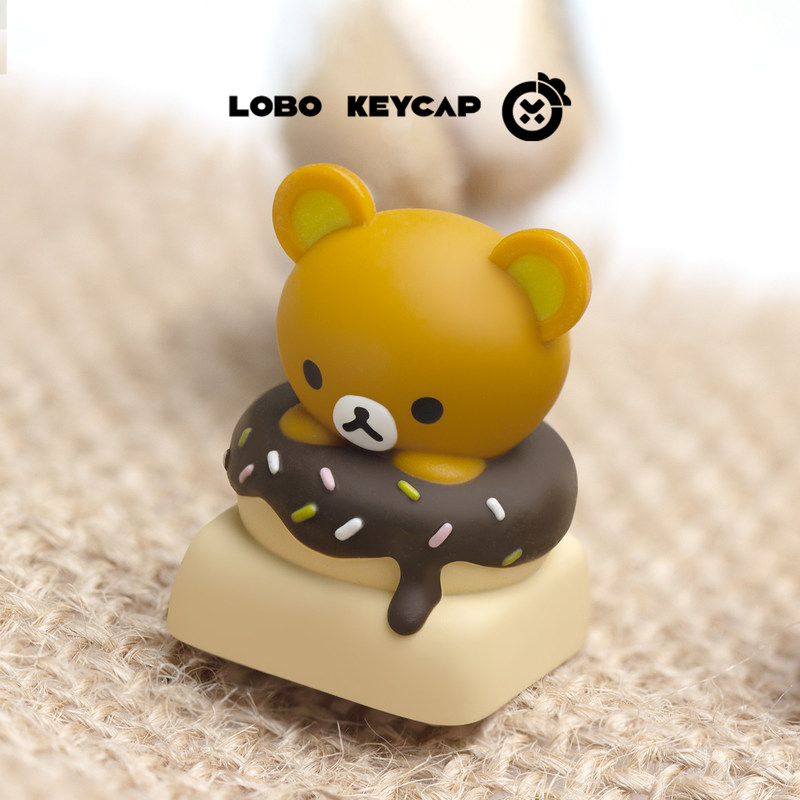Cute Rilakkuma Resin Donut The - Custom Keycaps ulasan dan harga