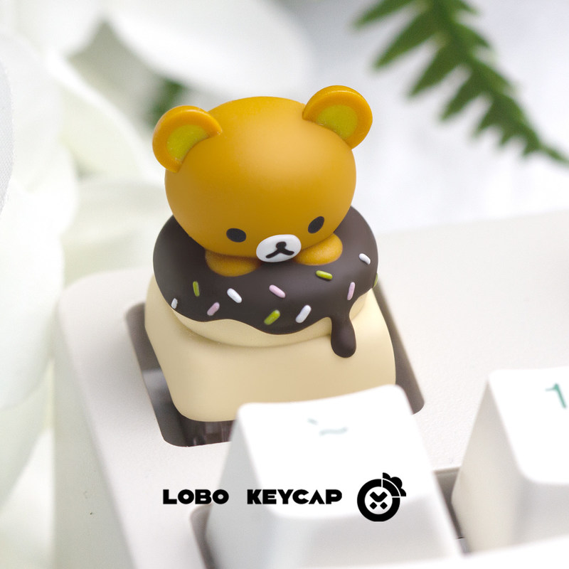Cute Rilakkuma Resin Donut The - Custom Keycaps ulasan dan harga