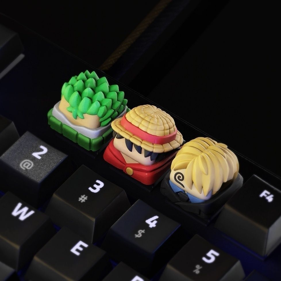 New Kawaii ONE PIECE Luffy Key - Custom Keycaps ulasan dan harga